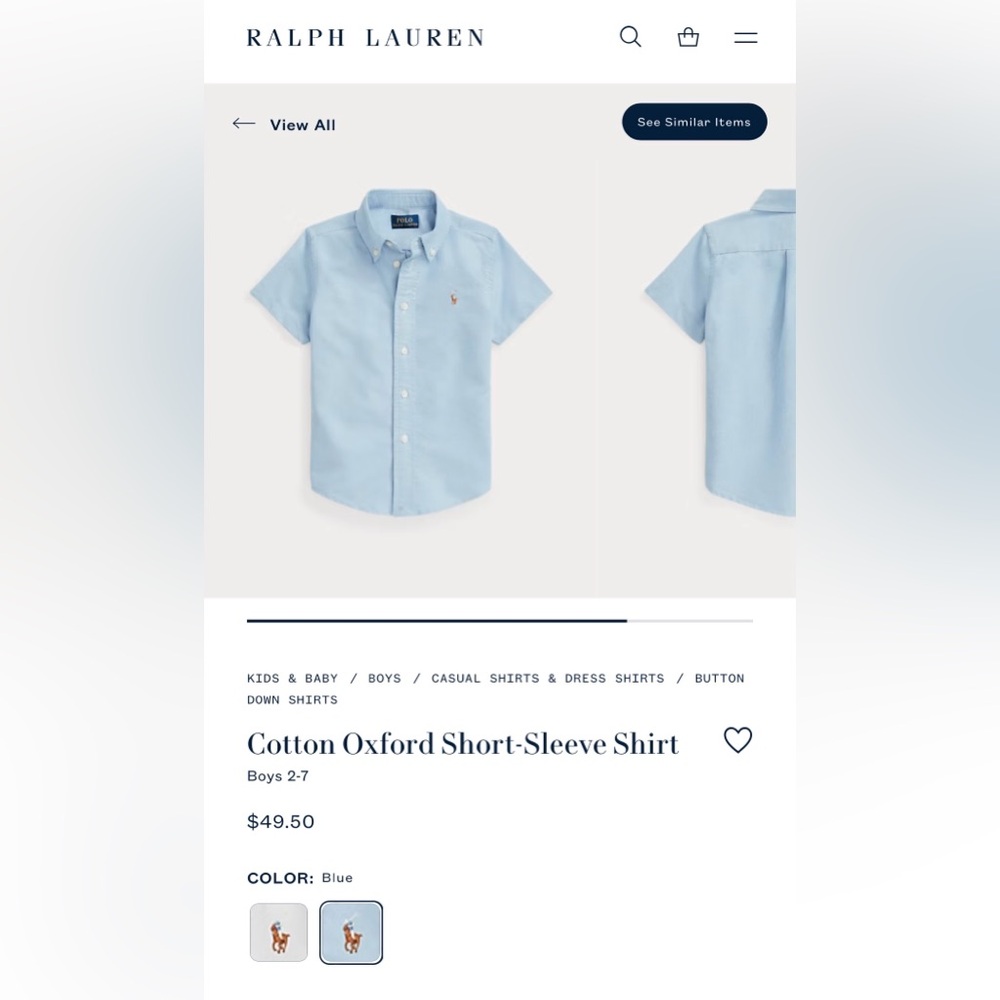 Ralph Lauren Cotton Oxford Short-Sleeve Shirt